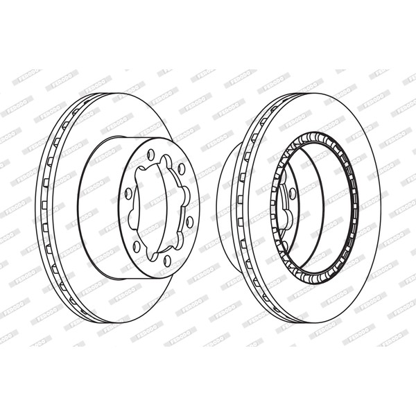 Слика на кочионен диск FERODO PREMIER FCR312A за Mercedes Sprinter 5-t Platform (906) 509 CDI (906.153, 906.155, 906.253, 906.255) - 88 коњи дизел