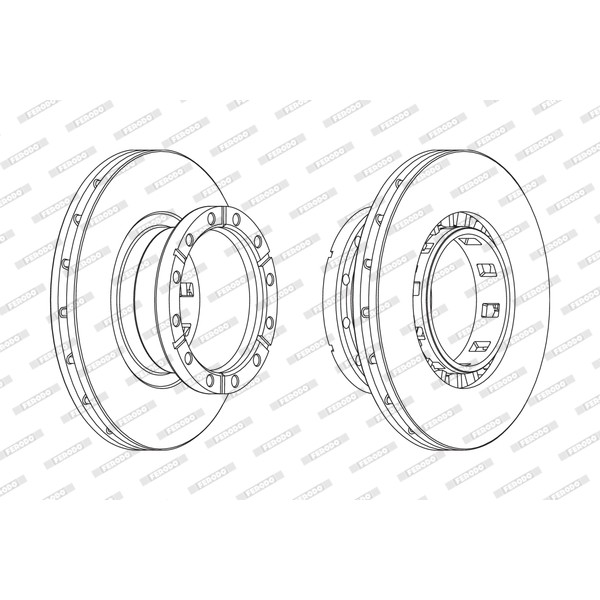 Слика на кочионен диск FERODO PREMIER FCR318A за камион Iveco Trakker AD 400T45 WT, AT 400T45 WT - 450 коњи дизел