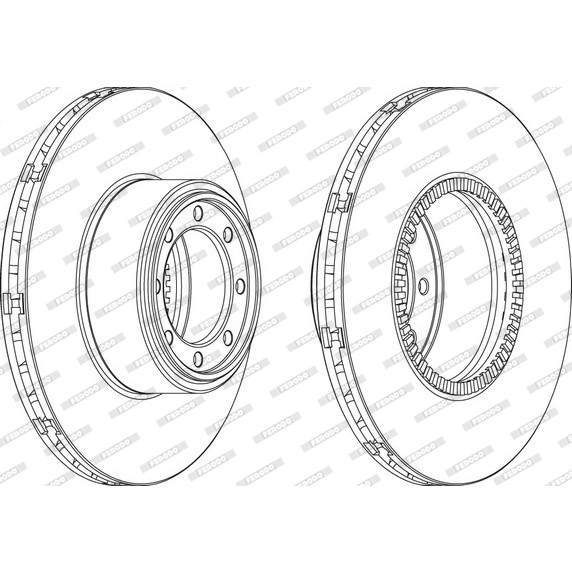 Слика на кочионен диск FERODO PREMIER FCR321A за камион Iveco Daily 2006 Platform 65C17, 65C17 /P - 170 коњи дизел