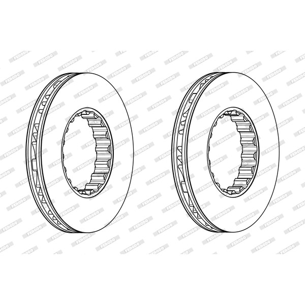 Слика на кочионен диск FERODO PREMIER FCR328A за камион Renault Premium 2 Lander 380.19 - 381 коњи дизел