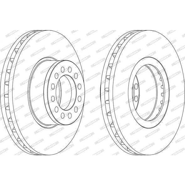 Слика на кочионен диск FERODO PREMIER FCR331A за камион MAN TGM 12.240 FLC, FLLC - 240 коњи дизел