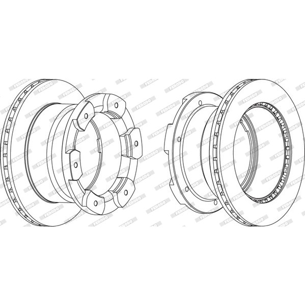 Слика на кочионен диск FERODO PREMIER FCR332A за камион Iveco Daily 2006 Platform 65C18 - 176 коњи дизел
