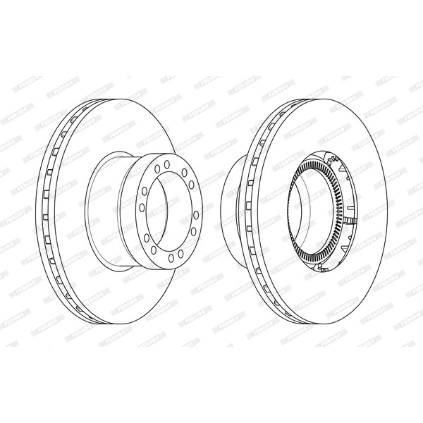 Слика на кочионен диск FERODO PREMIER FCR350A за камион DAF LF 45 FA 45.180 - 185 коњи дизел