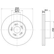 Слика 1 на кочионен диск HELLA PAGID 8DD 355 102-691