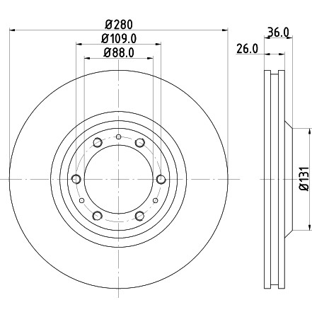 Слика на Кочионен диск HELLA PAGID 8DD 355 106-001