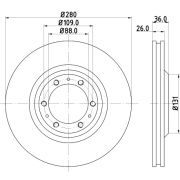 Слика 1 на кочионен диск HELLA PAGID 8DD 355 106-001