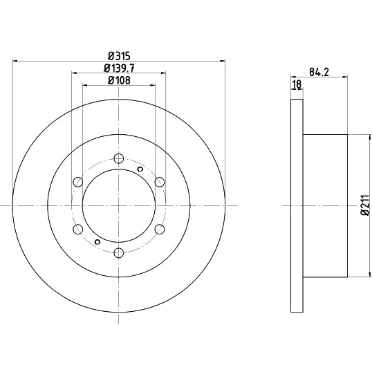 Слика на кочионен диск HELLA PAGID 8DD 355 106-221 за Mitsubishi Challenger (K90,PA) 3.0 V6 (K96W) - 167 коњи бензин