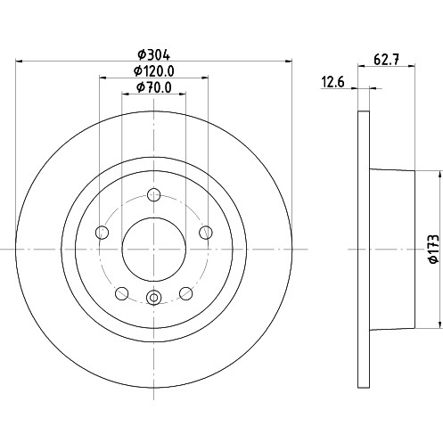 Слика на Кочионен диск HELLA PAGID 8DD 355 106-371