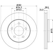 Слика 1 на кочионен диск HELLA PAGID 8DD 355 107-931