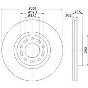 Слика 1 $на Кочионен диск HELLA PAGID 8DD 355 110-891