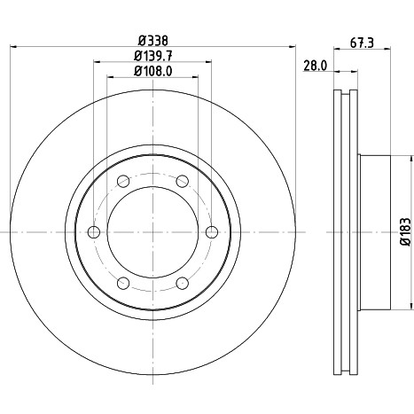 Слика на кочионен диск HELLA PAGID 8DD 355 111-861 за Toyota Land Cruiser (J12) 3.0 D (KDJ125) - 131 коњи дизел