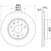 Слика 1 на кочионен диск HELLA PAGID 8DD 355 113-631