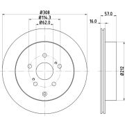 Слика 1 на кочионен диск HELLA PAGID 8DD 355 116-781