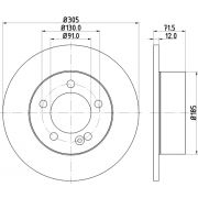 Слика 1 на кочионен диск HELLA PAGID 8DD 355 117-141