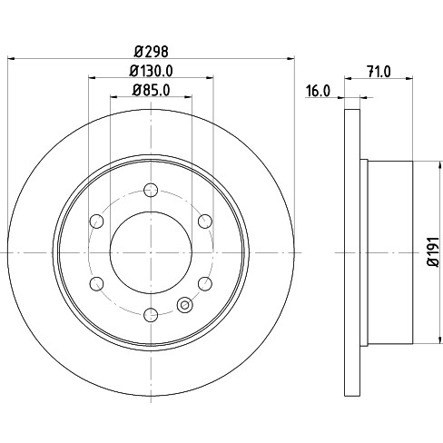 Слика на кочионен диск HELLA PAGID 8DD 355 117-641 за Mercedes Sprinter 3.5-t Platform (906) 316 NGT (906.133, 906.135, 906.233, 906.235) - 156 коњи Бензин/Метан (CNG)