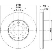 Слика 1 на кочионен диск HELLA PAGID 8DD 355 122-691