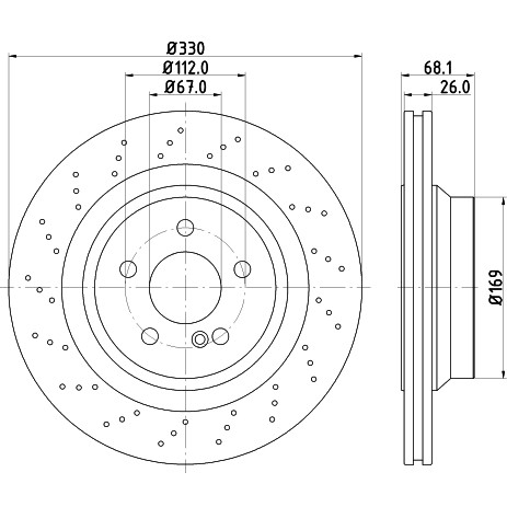 Слика на Кочионен диск HELLA PAGID PRO HC 8DD 355 126-401