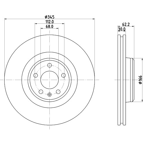 Слика на Кочионен диск HELLA PAGID PRO HC 8DD 355 126-861