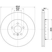 Слика 1 $на Кочионен диск HELLA PAGID PRO High Carbon 8DD 355 120-651