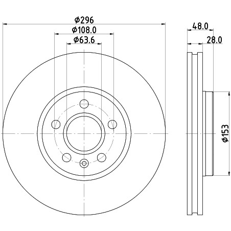 Слика на кочионен диск HELLA PAGID PRO High Carbon 8DD 355 125-481 за Volvo V60 II D4 AWD - 190 коњи дизел