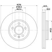 Слика 1 на кочионен диск HELLA PAGID PRO High Carbon 8DD 355 125-481