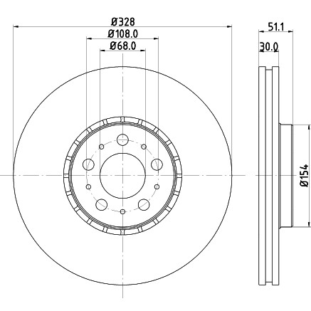 Слика на Кочионен диск HELLA PAGID PRO High Carbon 8DD 355 125-581