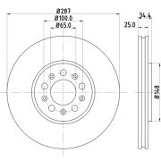 Слика 1 на кочионен диск HELLA PAGID PRO High Carbon 8DD 355 127-581