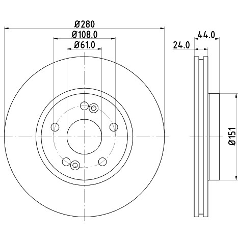 Слика на кочионен диск HELLA PAGID PRO High Carbon 8DD 355 127-741 за  Renault Espace 3 (JE0) 2.0 - 139 коњи бензин