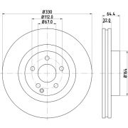 Слика 1 на кочионен диск HELLA PAGID PRO High Carbon 8DD 355 127-921