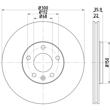 Слика на Кочионен диск HELLA PAGID PRO High Carbon 8DD 355 128-391