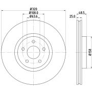 Слика 1 на кочионен диск HELLA PAGID PRO High Carbon 8DD 355 128-541