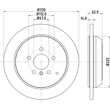 Слика на кочионен диск HELLA PAGID PRO High Carbon 8DD 355 128-601 за Mercedes R-class (w251,v251) R 280 (251.054, 251.154) - 231 коњи бензин