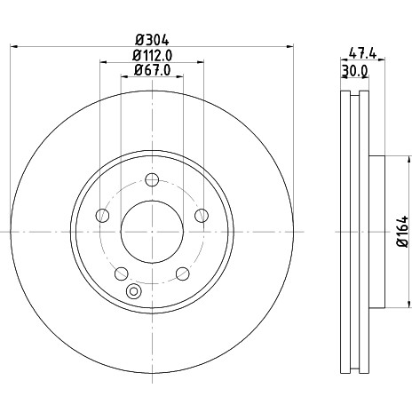 Слика на кочионен диск HELLA PAGID PRO High Carbon 8DD 355 128-641 за Mercedes E-class Estate (s211) E 350 T 4-matic (211.287) - 272 коњи бензин