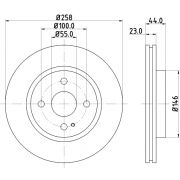 Слика 1 на кочионен диск HELLA PAGID PRO High Carbon 8DD 355 128-851