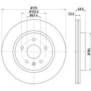 Слика 1 на кочионен диск HELLA PAGID PRO High Carbon 8DD 355 129-101