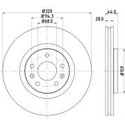 Слика 1 на кочионен диск HELLA PAGID PRO High Carbon 8DD 355 129-111