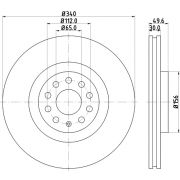 Слика 1 $на Кочионен диск HELLA PAGID PRO High Carbon 8DD 355 129-241