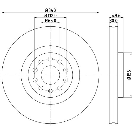 Слика на кочионен диск HELLA PAGID PRO High Carbon 8DD 355 129-241 за VW Passat 8 Variant (3G5) 2.0 TDI - 150 коњи дизел