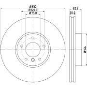 Слика 1 на кочионен диск HELLA PAGID PRO High Carbon 8DD 355 129-291