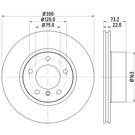 Слика на кочионен диск HELLA PAGID PRO High Carbon 8DD 355 129-401 за BMW 3 Sedan F30 F35 F80 320 d - 163 коњи дизел