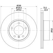 Слика 1 на кочионен диск HELLA PAGID PRO High Carbon 8DD 355 129-401