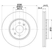 Слика 1 на кочионен диск HELLA PAGID PRO High Carbon 8DD 355 129-611