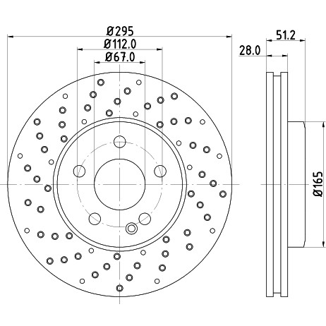 Слика на кочионен диск HELLA PAGID PRO High Carbon 8DD 355 129-681 за Mercedes A-Class (w176) A 250 (176.050) - 218 коњи бензин