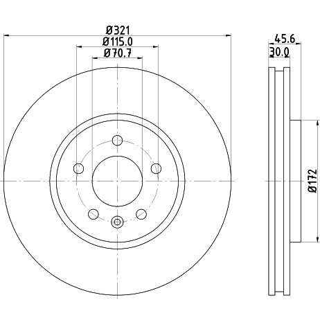 Слика на кочионен диск HELLA PAGID PRO High Carbon 8DD 355 129-691 за Opel Astra GTC 1.6 - 180 коњи бензин