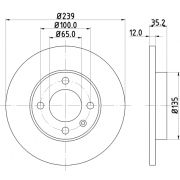 Слика 1 на кочионен диск HELLA PAGID PRO 8DD 355 100-131