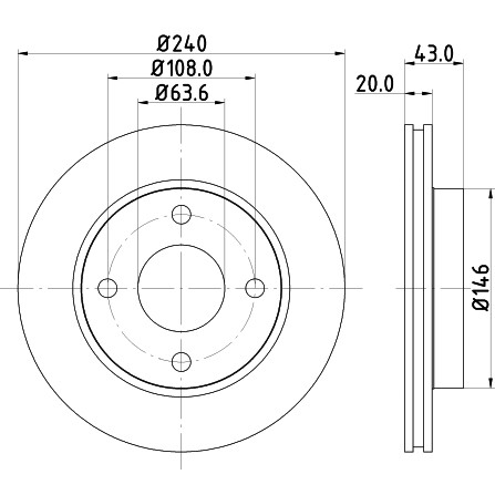 Слика на кочионен диск HELLA PAGID PRO 8DD 355 102-231 за Ford Escort 6 Break (gal) 1.4 - 71 коњи бензин