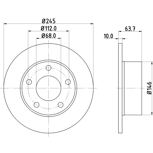 Слика на кочионен диск HELLA PAGID PRO 8DD 355 102-801 за Audi A6 Sedan (4A, C4) 2.3 - 133 коњи бензин