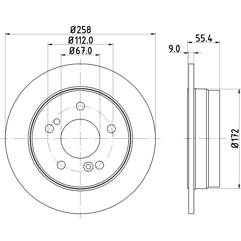 Слика на кочионен диск HELLA PAGID PRO 8DD 355 102-991 за Mercedes E-class (w124) 280 E (124.028) - 197 коњи бензин