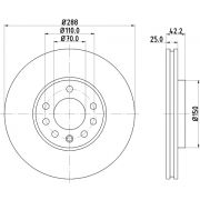 Слика 1 на кочионен диск HELLA PAGID PRO 8DD 355 104-681