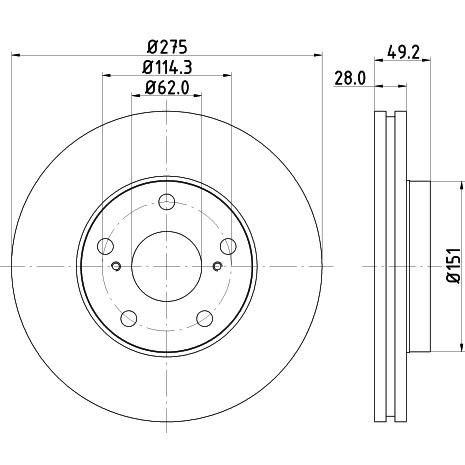 Слика на Кочионен диск HELLA PAGID PRO 8DD 355 104-931